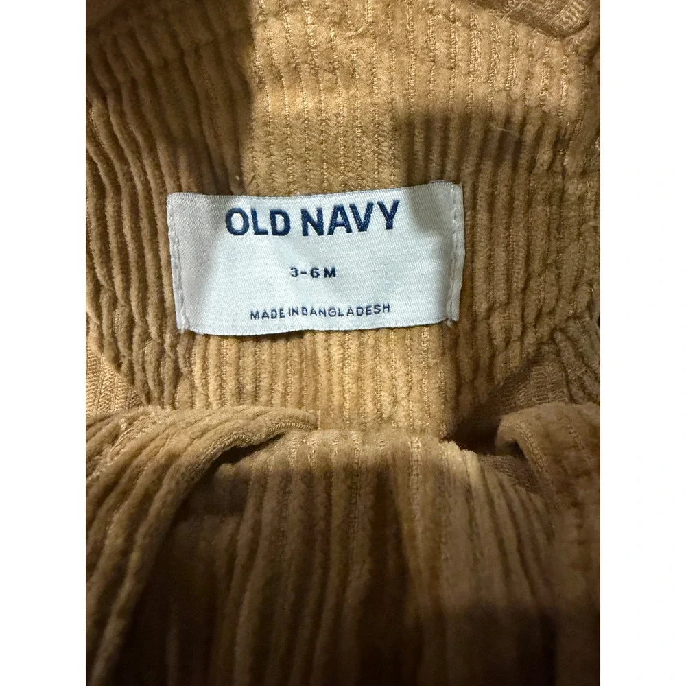 Old Navy Baby Mustard Corduroy Overalls 3-6 Months Cotton Bib Overalls
